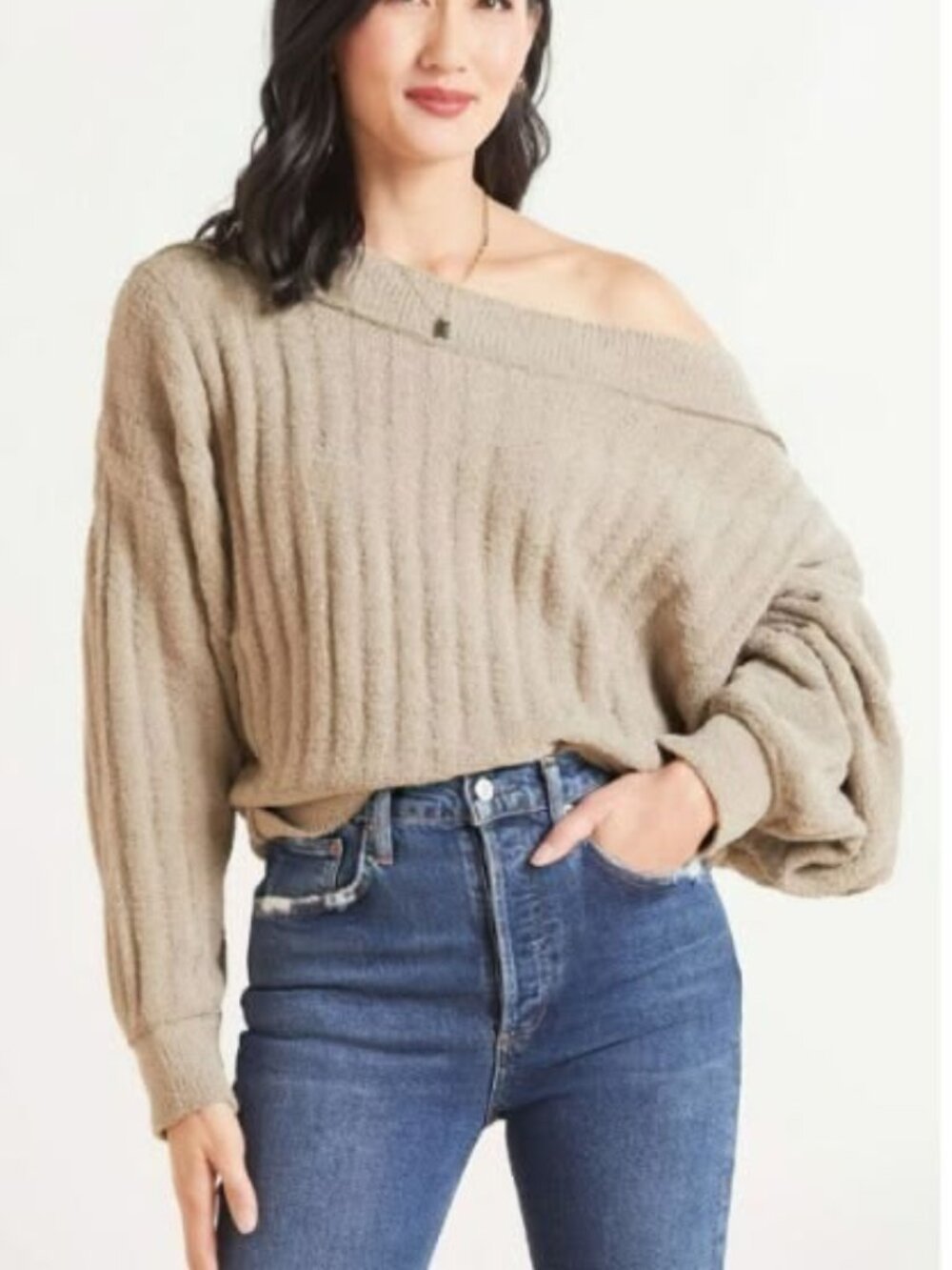 NWT Free People Women's Cabin Fever Pullover Sweater in Atmosphere Size Medium